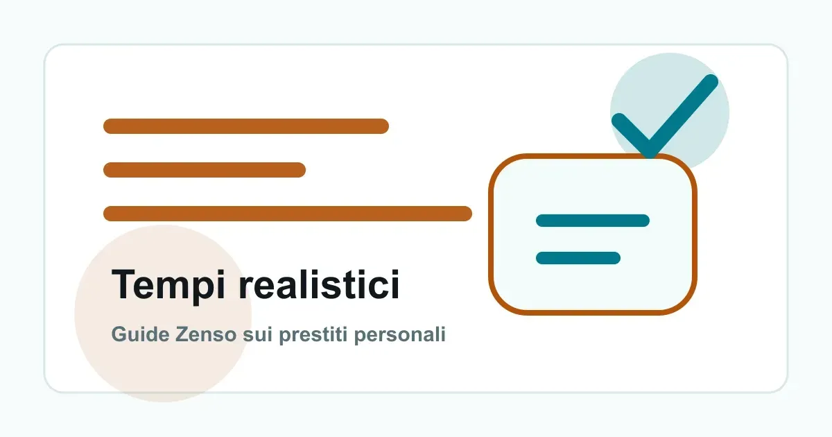 Cronologia di una richiesta di prestito rapido con verifiche e documenti